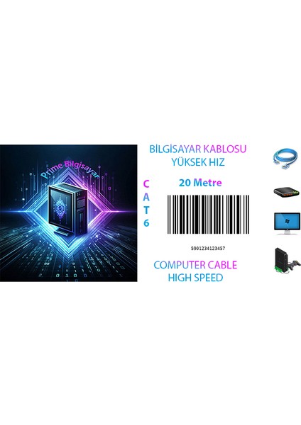 Primepc Cat 6 Ethernet Kablosu 20 Metre fiyatları