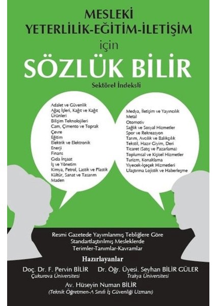Mesleki Yeterlilik Eğitim Iletişim Için Sözlük Bilir