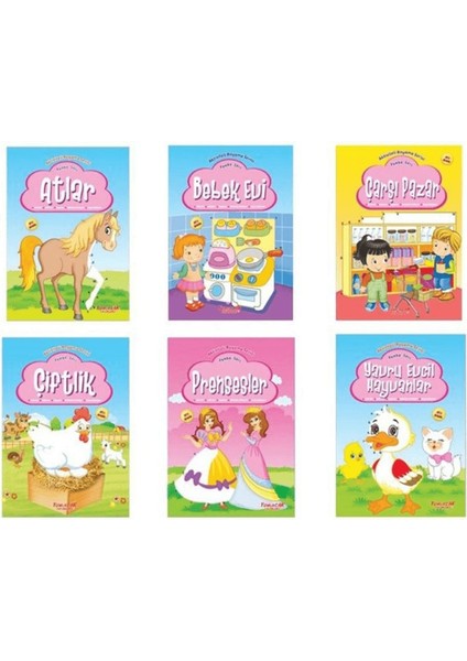 Aktiviteli Boyama Kitabı - Pembe Seti (6 Kitap Takım)