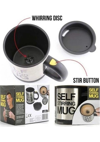 Karıştırıcı Özellikli Mikser Kupa Bardak Self Stirring Mug (5047) fiyatları