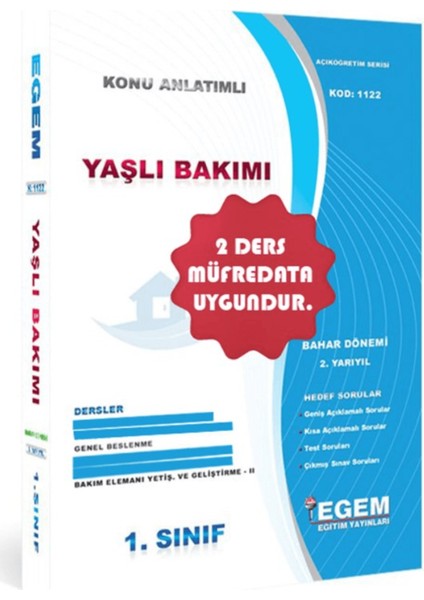 1. Sınıf Yaşlı Bakımı Konu Anlatımlı Soru Bankası - 2 Yarıyıl/bahar Dönemi