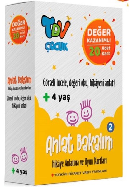 Anlat Bakalım 2 Hikaye Anlatma ve Oyun Kartları Değer Kazanımlı 20 Kart