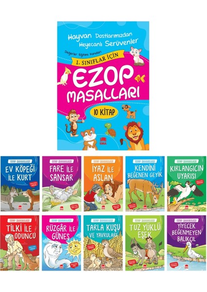 Ezop Masalları Büyük Boy - 10 Kitap Takım