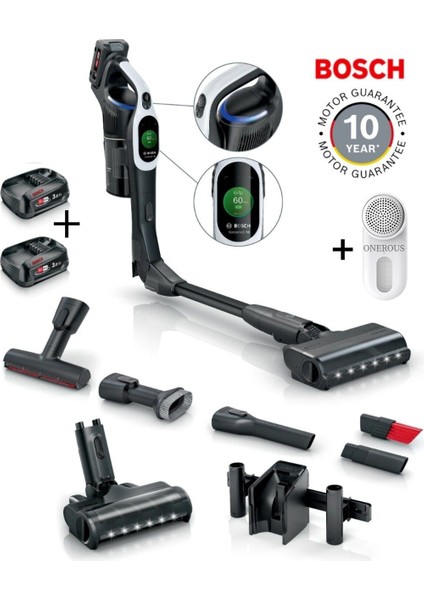 Unlimited 10 Dijital Turbospinmotor Çift Bataryalı Son Seri BCS104 Şarjlı Dikey Süpürge