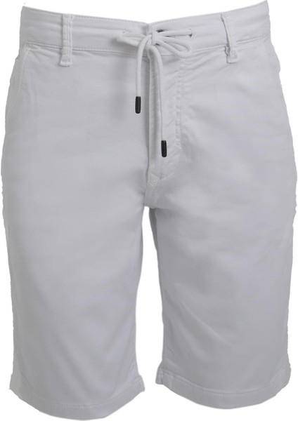 Beyaz Comfort Fit Bermuda Şort