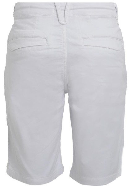 Beyaz Comfort Fit Bermuda Şort
