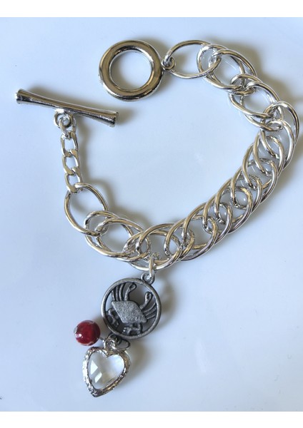 Aksesuar Bileklik Yengeç Burcu Nikel Rengi Bileklik fırsatları