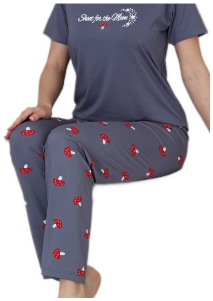 Bella Tasarım Sıfır Yaka Kısa Kollu Kadın Pijama Takımı Rahat Kalıp, Yumuşak Kumaş M–xxl fiyatları