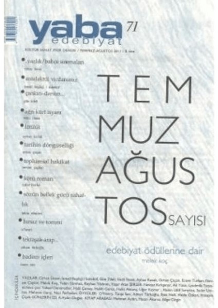 Yaba Edebiyat Dergisi Sayı: 71