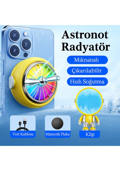 A02 Ultra Kaliteli Klimalı Telefon Sogutucu Magsafe- Mandallı Aliminyum Rgb Işıklı