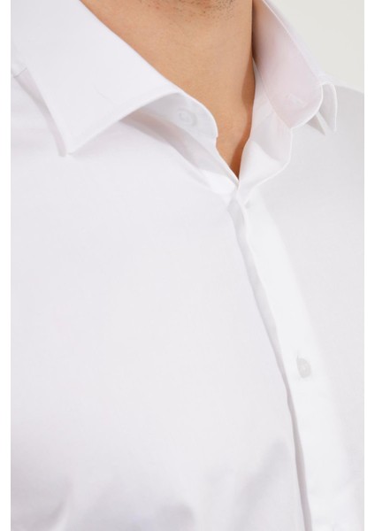 Beyaz Slim Fit Uzun Kol Gömlek modelleri