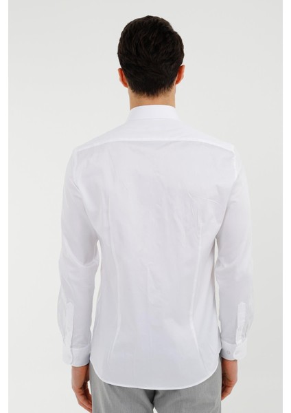 Beyaz Slim Fit Uzun Kol Gömlek fırsatları