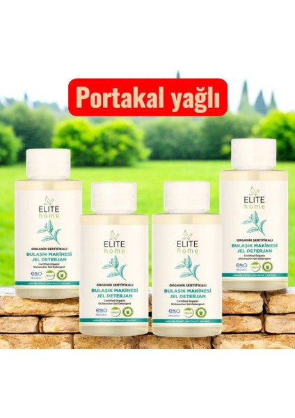 Organik ve Vegan Sertifikalı Jel Bulaşık Makinesi Deterjanı 50 Ml* 4 Adet Portakal Yağlı