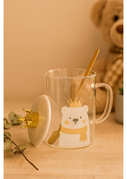 Taç Kapaklı Sweet Bear Borosilikat 450 ml Kupa fiyatları