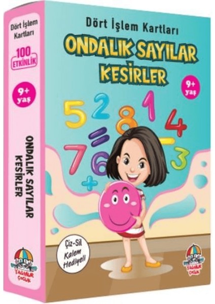 Ondalık Sayılar Kesirler - Dört Işlem Kartları 9+ Yaş