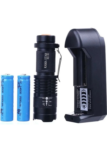 Zoomlu Şarjlı El Feneri Km-82 (5047)