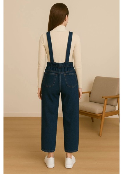 Kadın Asklı Beli Lastilki Denim Salopet Kot Tulum fiyatları