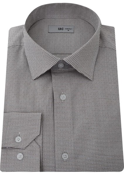 Kahve Comfort Fit Uzun Kol Gömlek