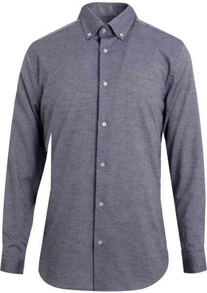 Antrasit Comfort Fit Uzun Kol Gömlek