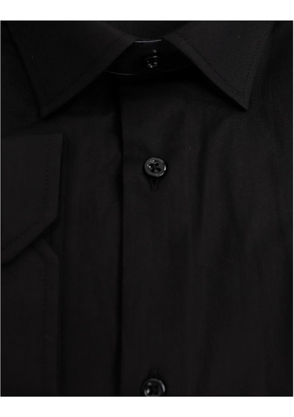 Siyah Comfort Fit Uzun Kol Gömlek modelleri