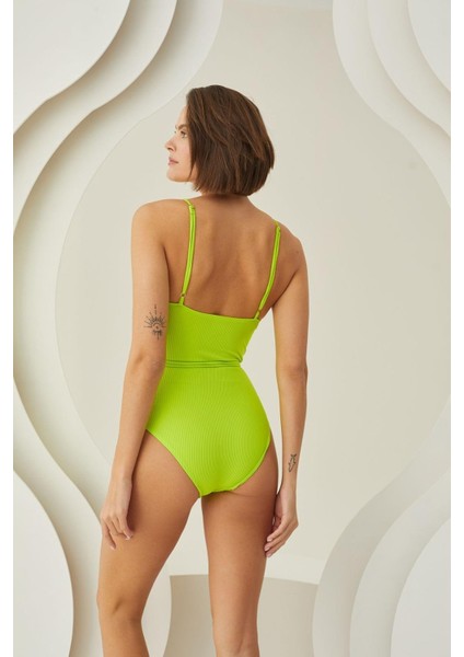 - Özel Tasarım Bel Ip Detay Fitilli Yeşil Mayo fiyatları