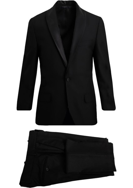 Siyah Çıkma Şal Yaka Smokin Takım