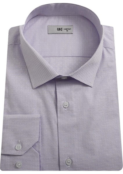 Lila Comfort Fit Uzun Kol Gömlek