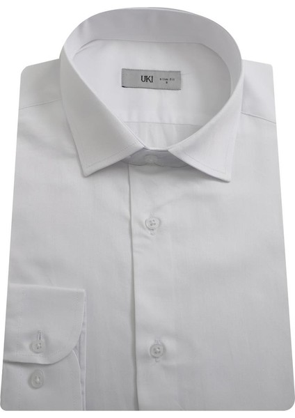 Beyaz Pamuk Saten Gömlek