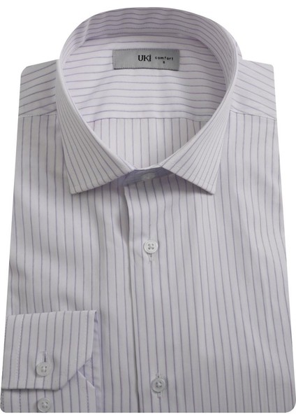 Lila Comfort Fit Uzun Kol Gömlek