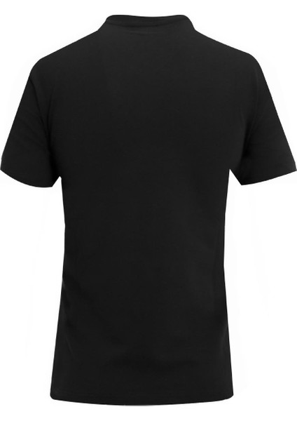 Siyah Comfort Fit V Yaka Basic T-Shirt fiyatları