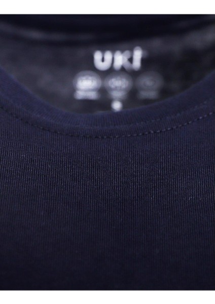 Lacivert Comfort Fit Bisiklet Yaka Basic T-Shirt modelleri