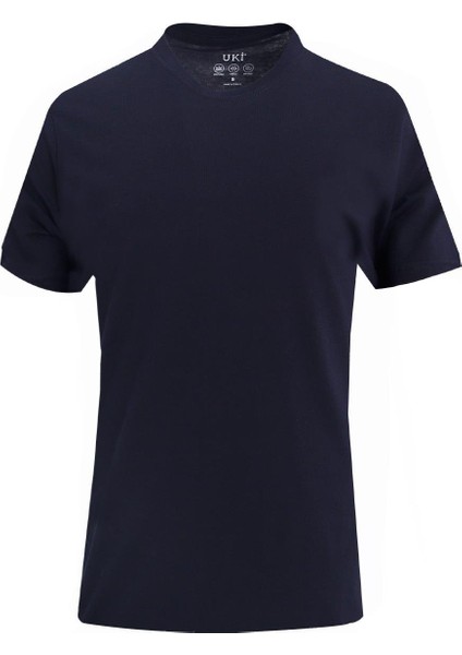 Siyah Comfort Fit Bisiklet Yaka Basic T-Shirt