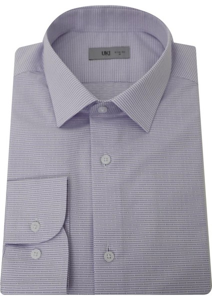 Lila Slim Fit Uzun Kol Gömlek