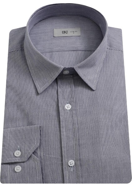 Lacivert Slim Fit Uzun Kol Gömlek