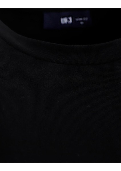 Siyah Comfort Fit Bisiklet Yaka Basic T-Shirt modelleri