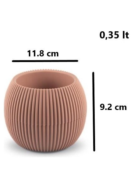 KRS-362 Plastik Mercan Kaktüs Saksı 0.35 Litre Soft Pembe 6 Adet fiyatları