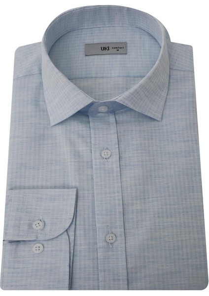 Mavi Oxfort, Uzun Kol, Yaka Düğmeli Gömlek