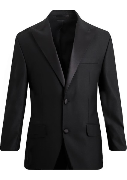 Siyah Sivri Yaka Smokin Takım