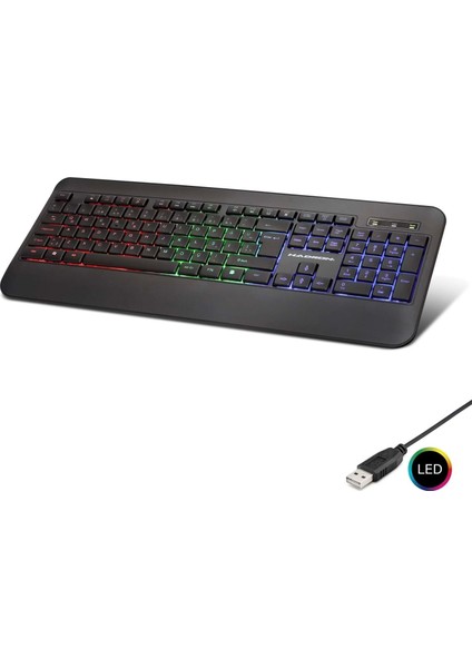 Kablolu Oyuncu Klavye LED Q Siyah HDX2607
