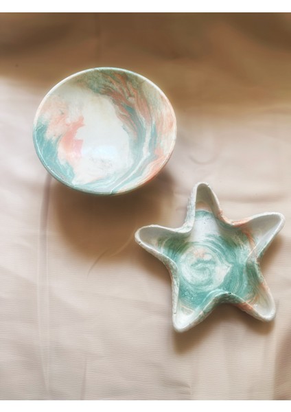 2 Parça Deniz Yıldızı ve Ayaklı Takı Kasesi Set fiyatları