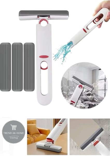 Taşınabilir Mini Mop Kendinden Sıkmalı Mini Temizlik Paspası Mutfak Araba Banyo Camlarda Kullanım