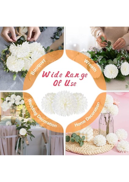 Yapay Lüx Krizantem Kartopu Demet 7 Dallı Dekoratif Yapay Çiçek 25 cm indirimleri