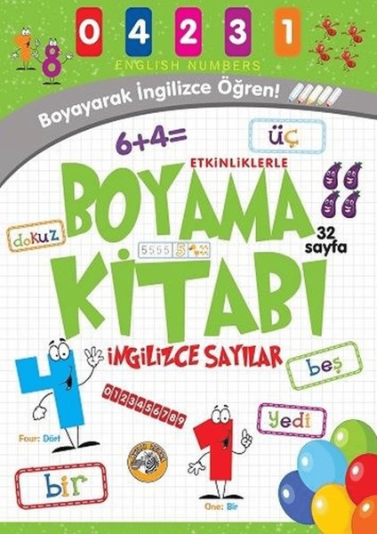 Etkinliklerle Boyama Kitabı Ingilizce Sayılar