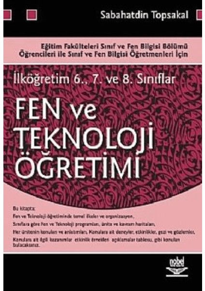 Ilköğretim 6. 7. ve 8. Sınıflar Için Fen ve Teknoloji Öğretimi