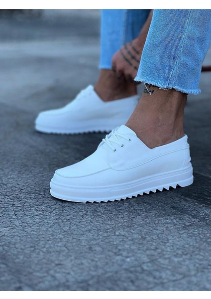 J506 Bağcıklı Ortopedik Taban Erkek Sneaker Günlük Ayakkabı Bt Beyaz fiyatları