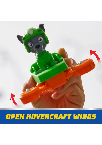 Paw Patrol: Action Pups Rocky Aksiyon Figürü ve Katlanabilir Kanatlı Hoverboard Uçak Oyuncağı -5 cm modelleri