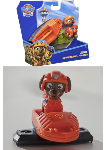 Paw Patrol: Action Pups Zuma Aksiyon Figürü ve Katlanabilir Kanatlı Hoverboard Uçak Oyuncağı -5 cm