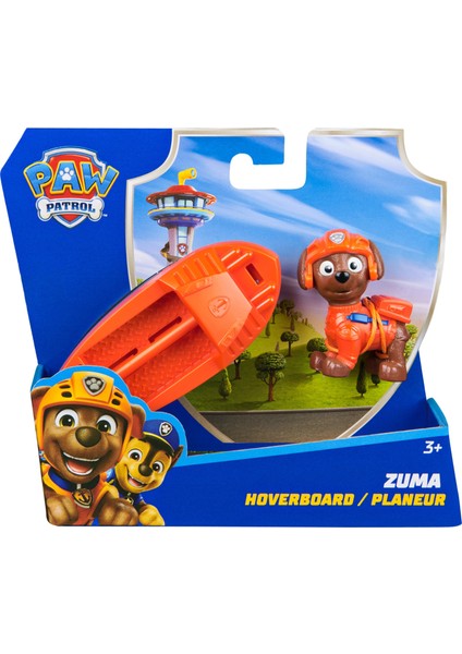 Paw Patrol: Action Pups Zuma Aksiyon Figürü ve Katlanabilir Kanatlı Hoverboard Uçak Oyuncağı -5 cm modelleri