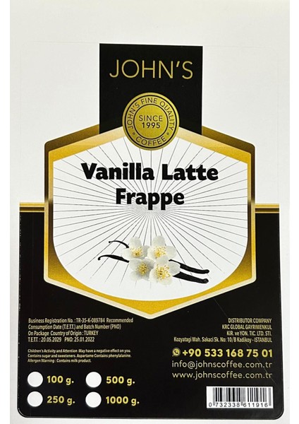 Vanilla Latte Frappe 250 gr fiyatları