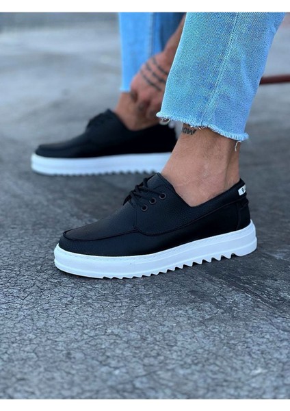 J506 Bağcıklı Ortopedik Taban Erkek Sneaker Günlük Ayakkabı Bt Siyah fiyatları